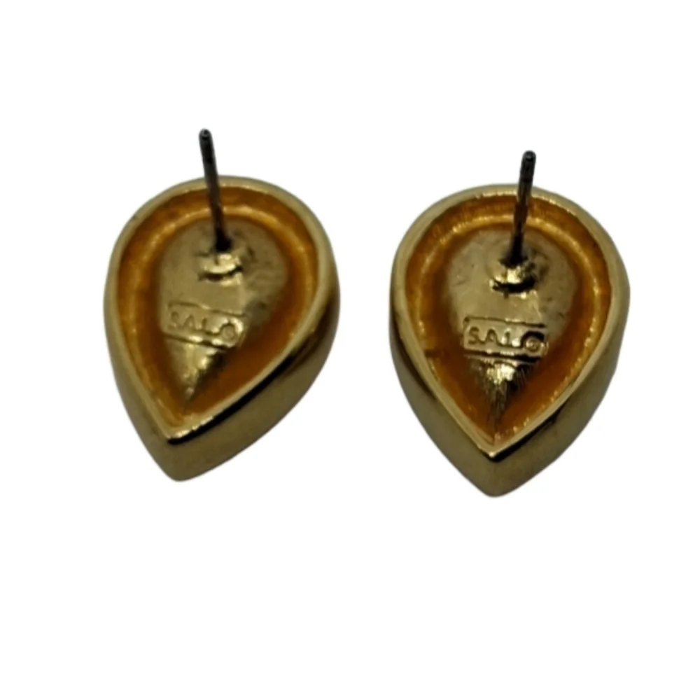 Vintage Swarovski S.A.L. Red Teardrop Stud Earrings